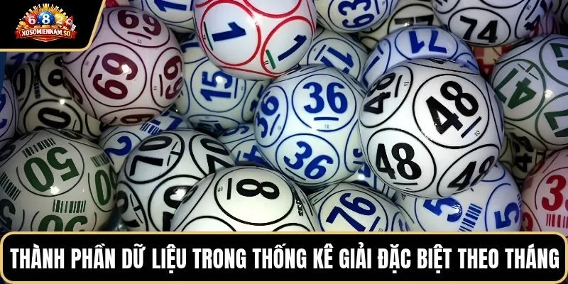 Thành phần dữ liệu trong thống kê giải đặc biệt theo tháng
